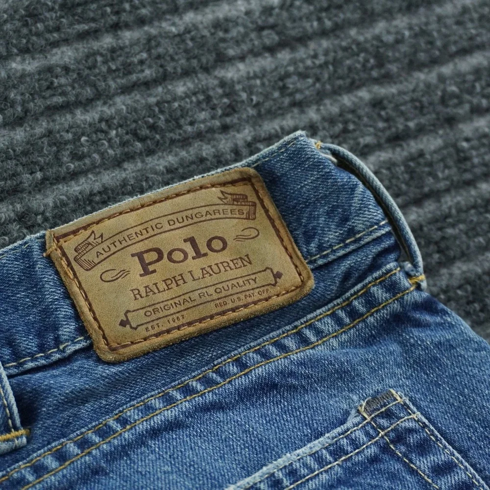 Polo Ralph Lauren Straight Leg Jeans Mens 42x30 Blue Medium Wash Dungarees